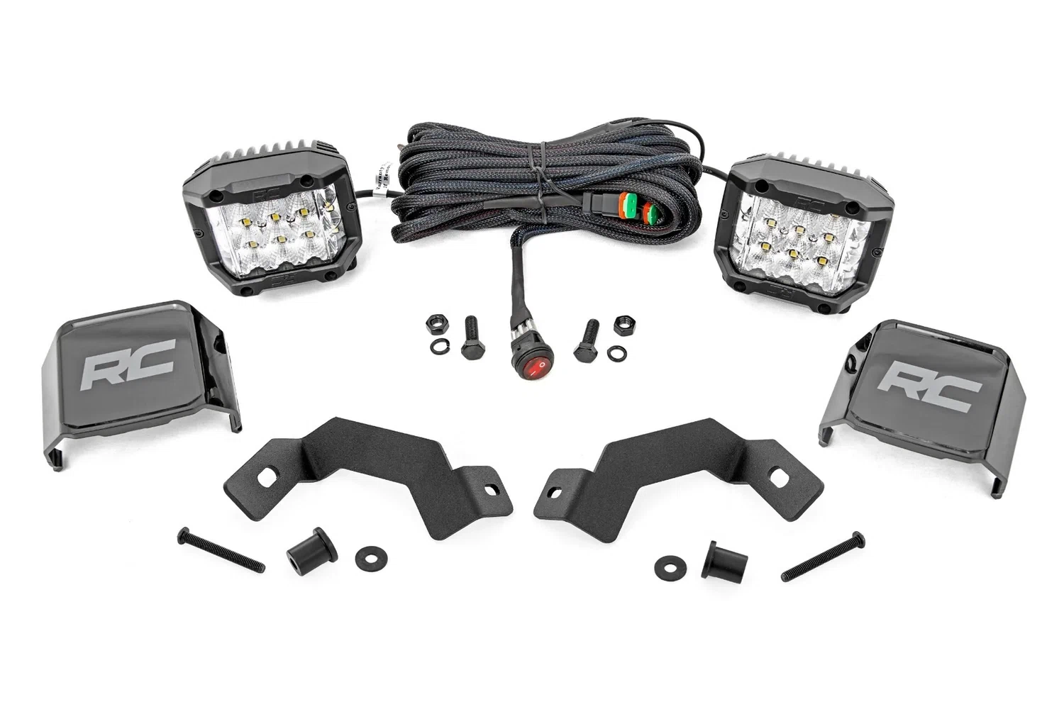Rough Country LED Light Kit - Ditch Mount - 3_ OSRAM - Wide - Toyota Land Cruiser (24-25) - 72116